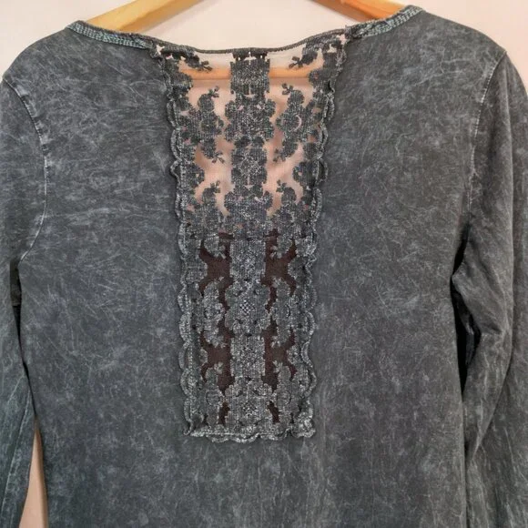 Vintage Y2K Buckle Daytrip Shirt Large Fleur Dis Lis Long Sleeve Lace Studded - Picture 16 of 16